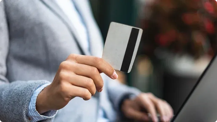 Woman with credit card